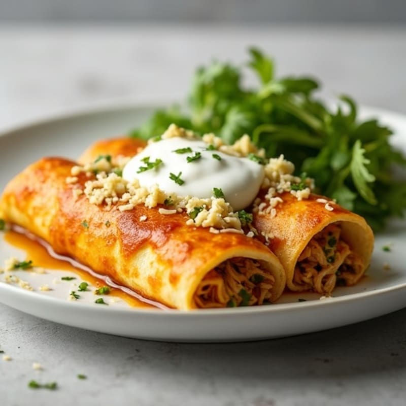 Salsa Verde Shredded Chicken Enchiladas