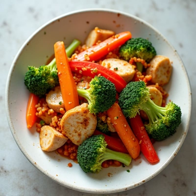 Ginger-Garlic Chicken Stir Fry with Crispy Vegetables
