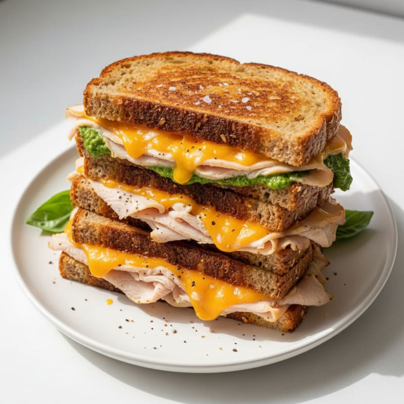Triple-Decker Grilled Cheese Sandwich
