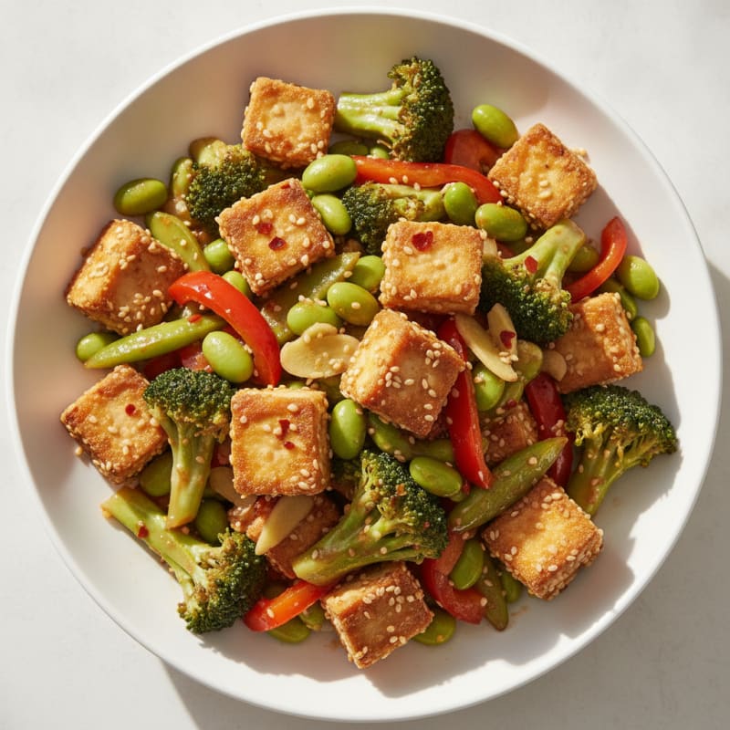 Sesame Tofu and Vegetable Stir-Fry