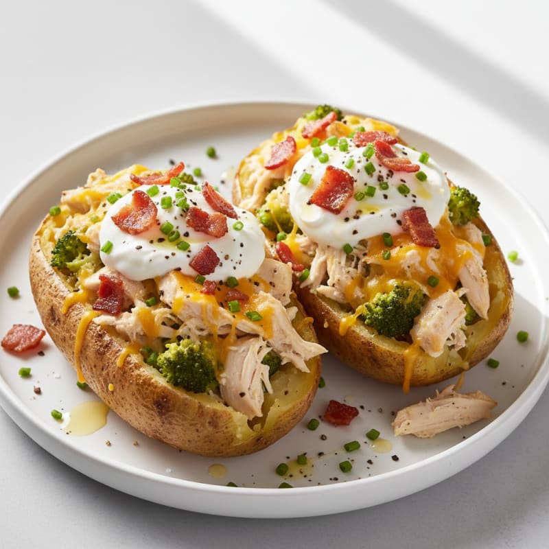 Creamy Loaded Baked Potatoes with Crispy Bacon