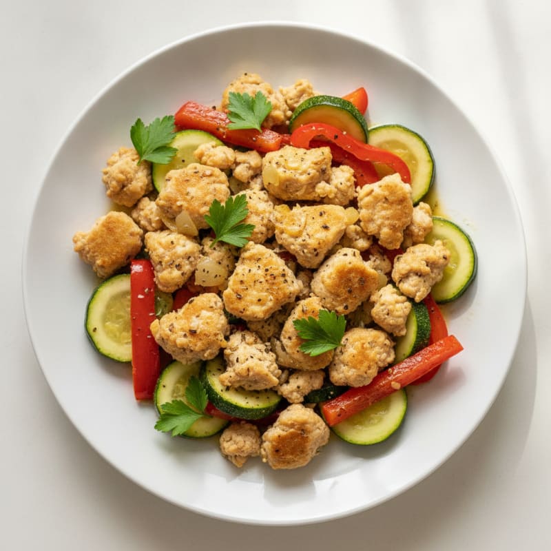Chicken Mince with Sautéed Vegetables