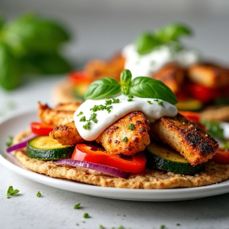 Crispy Chicken and Roasted Vegetable Flatbread