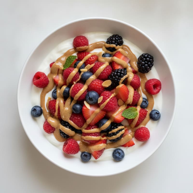 Creamy Greek Yogurt Protein Bowl with Berries and Almond Butter
