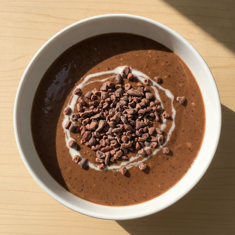 Silky Chocolate Protein Pudding with Chia Seeds