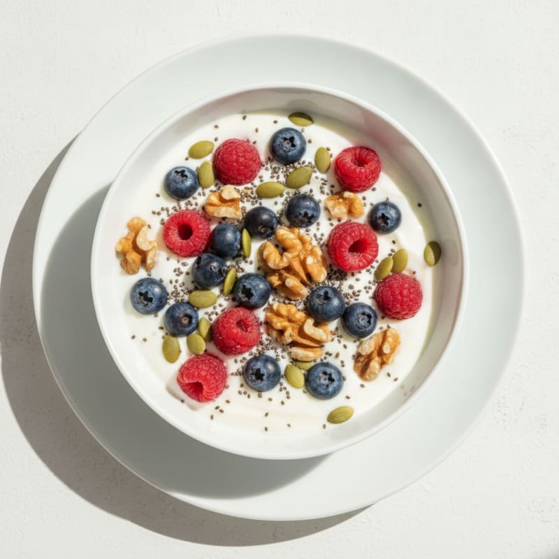 Creamy Greek Yogurt Bowl with Mixed Berries and Pumpkin Seeds