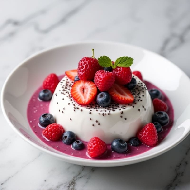 Silky Greek Yogurt Protein Pudding with Mixed Berries