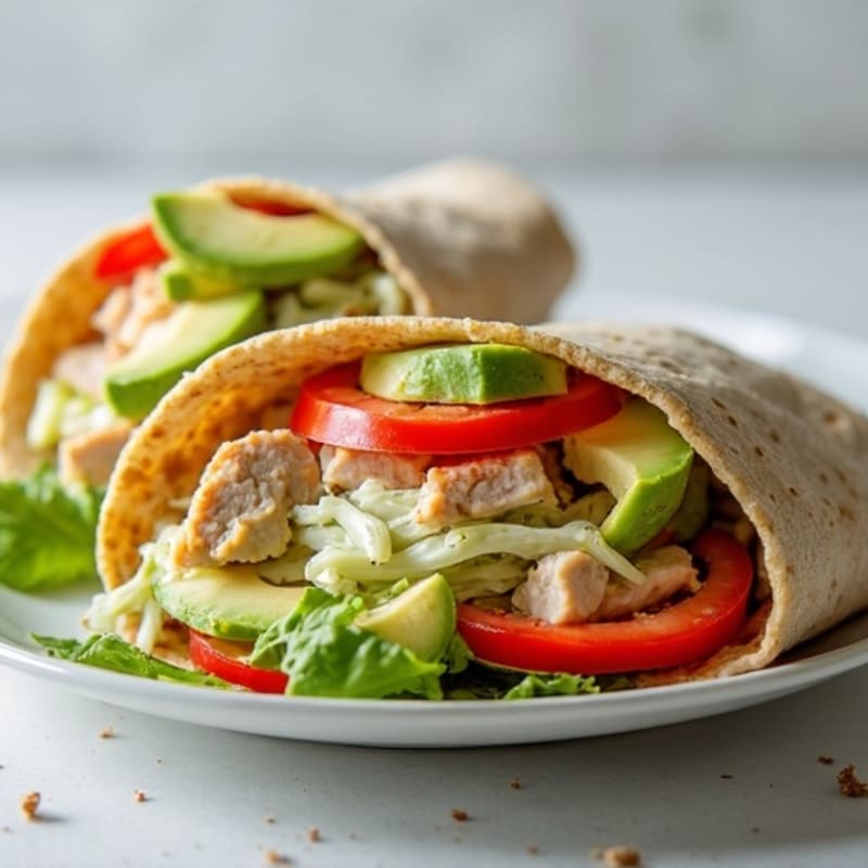 Lean Turkey Avocado Wrap with Crisp Vegetables