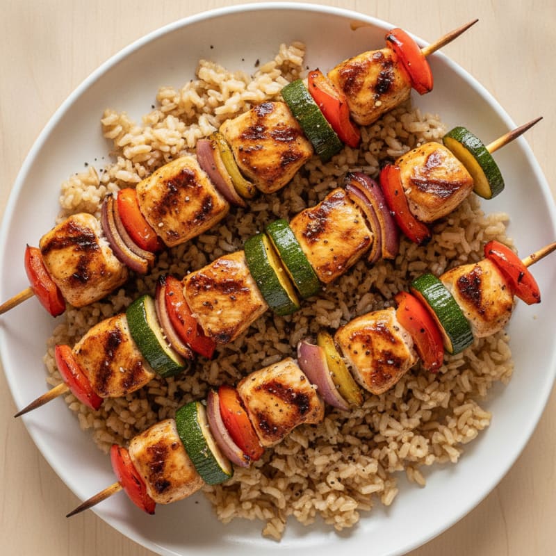 Teriyaki Chicken and Vegetable Skewers