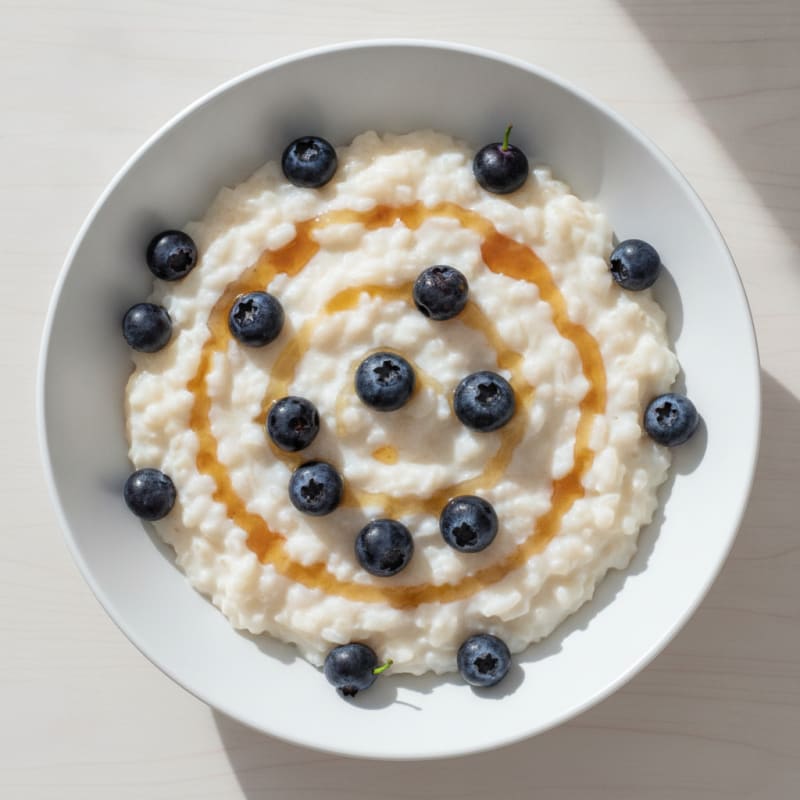 Silky Rice Pudding with Fresh Berries