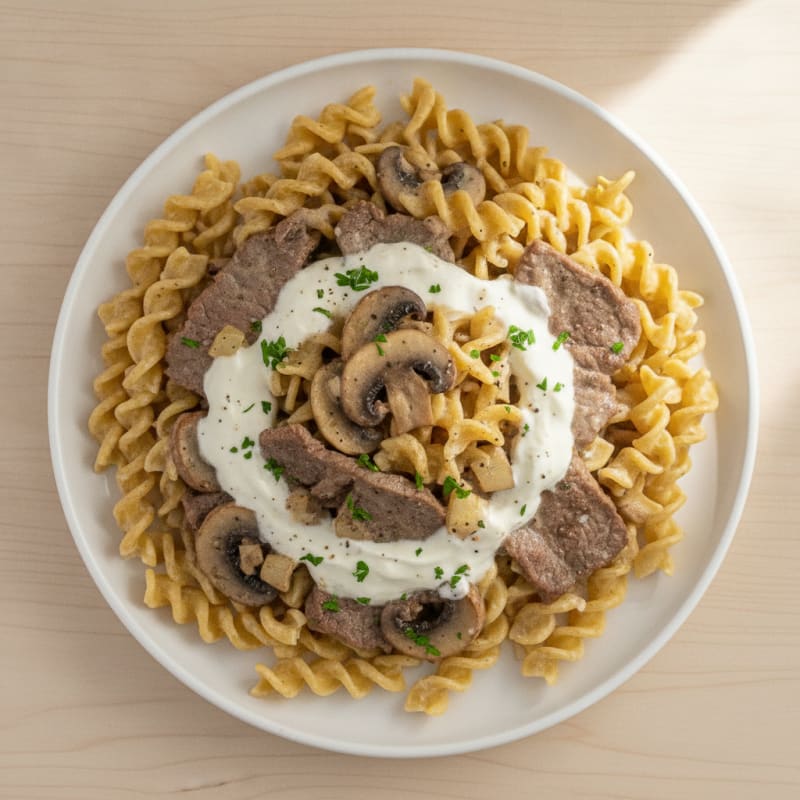 Beef Stroganoff with Egg Noodles