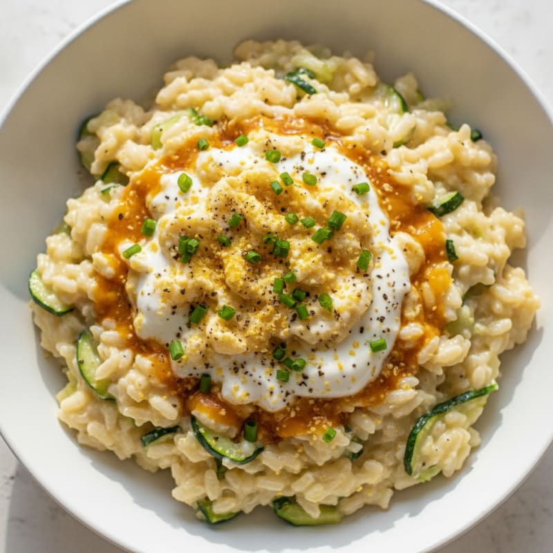 Creamy Rice with Zucchini and Eggs
