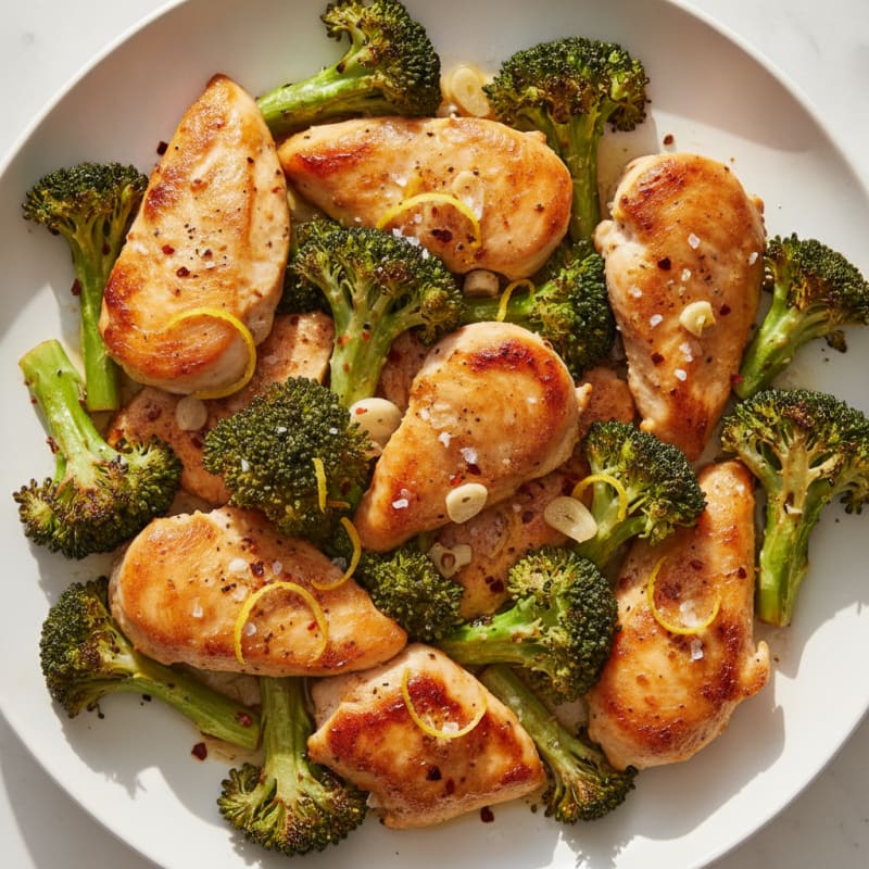 Roasted Garlic-Lemon Broccoli and Chicken