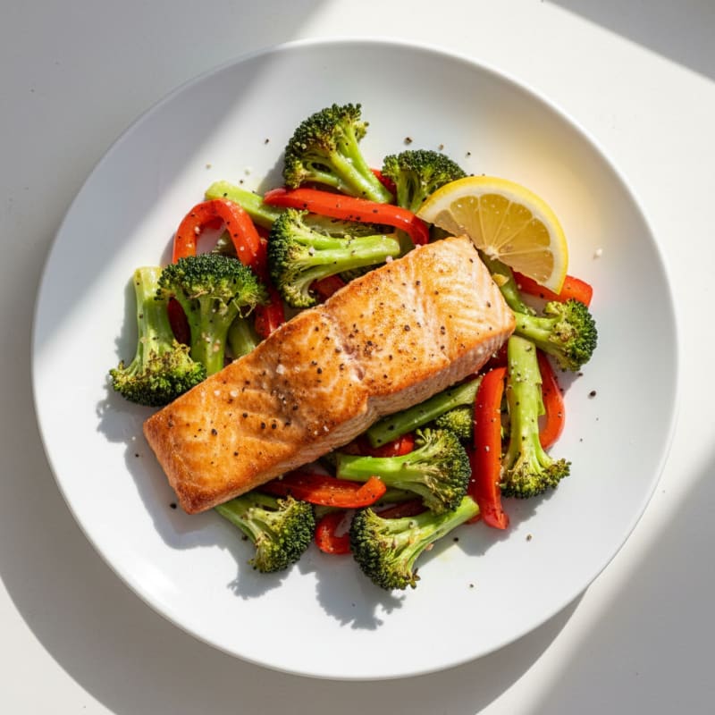 Pan-Seared Salmon with Roasted Vegetables