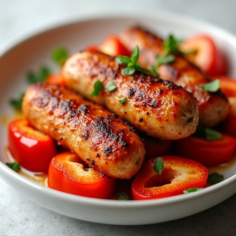Crispy Roasted Chicken Sausage and Bell Peppers