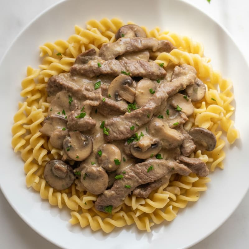 Classic Beef Stroganoff with Egg Noodles