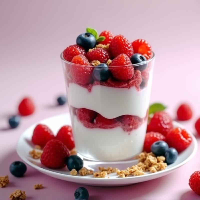 Silky Greek Yogurt Protein Parfait with Mixed Berries