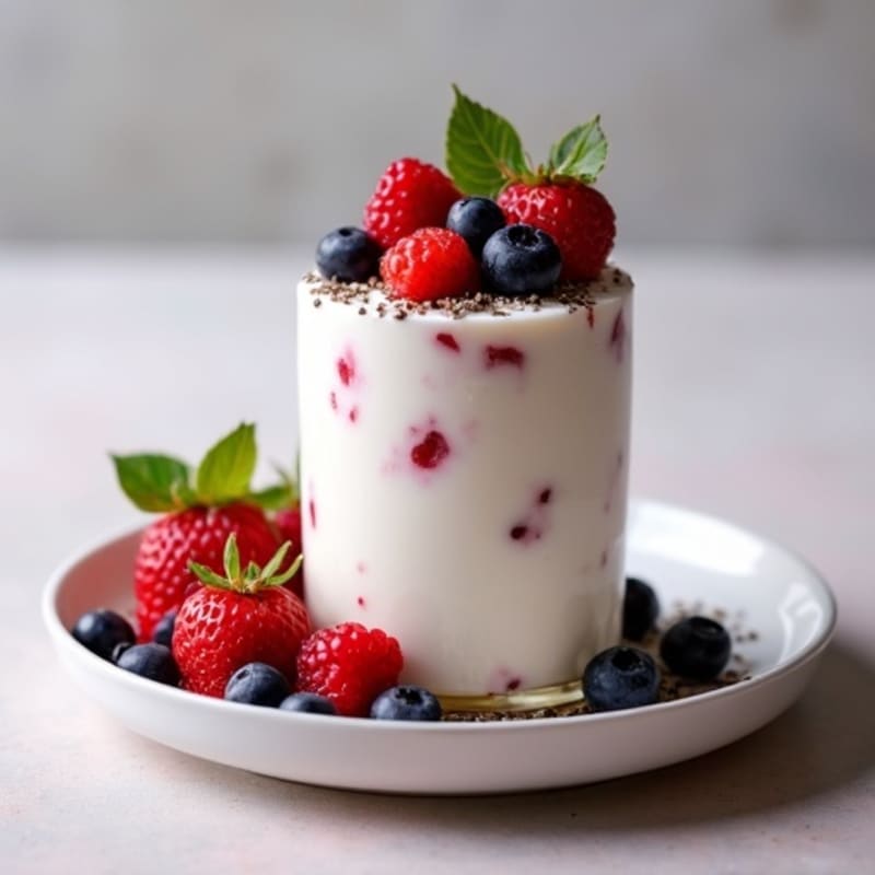 Greek Yogurt Protein Mousse with Mixed Berries