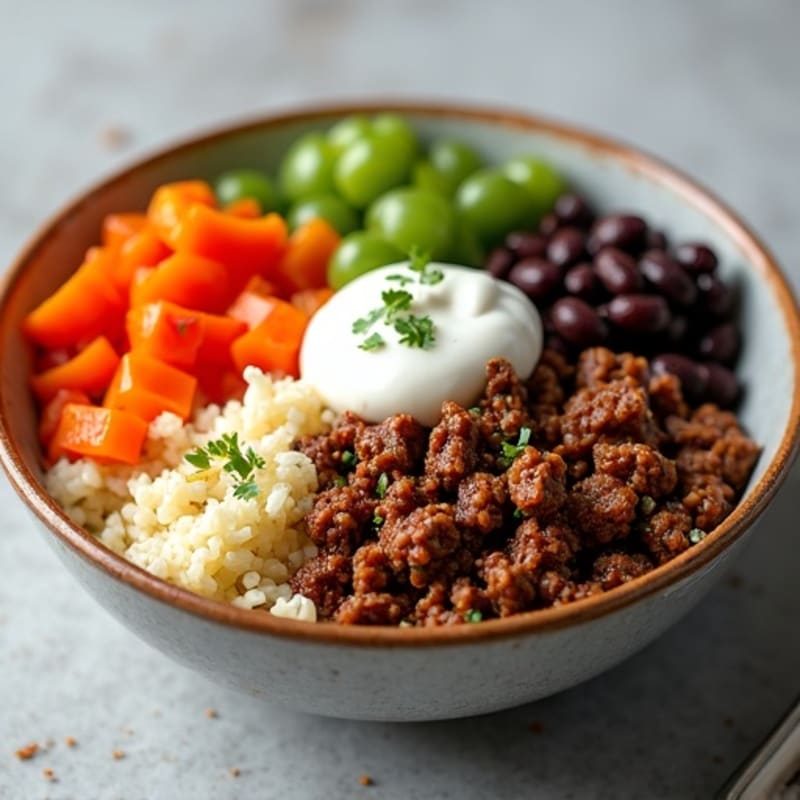 Seasoned Ground Beef Bowl with Special Sauce