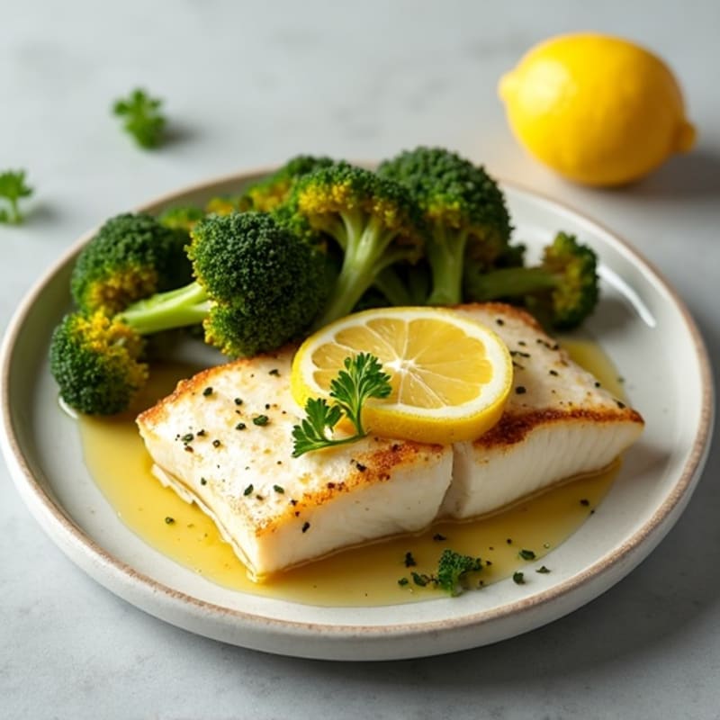 Baked Cod with Roasted Broccoli and Lemon