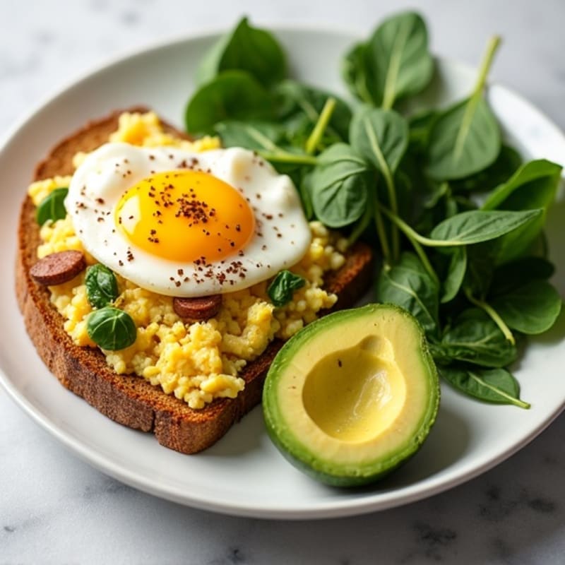Egg White and Turkey Sausage Scramble with Spinach