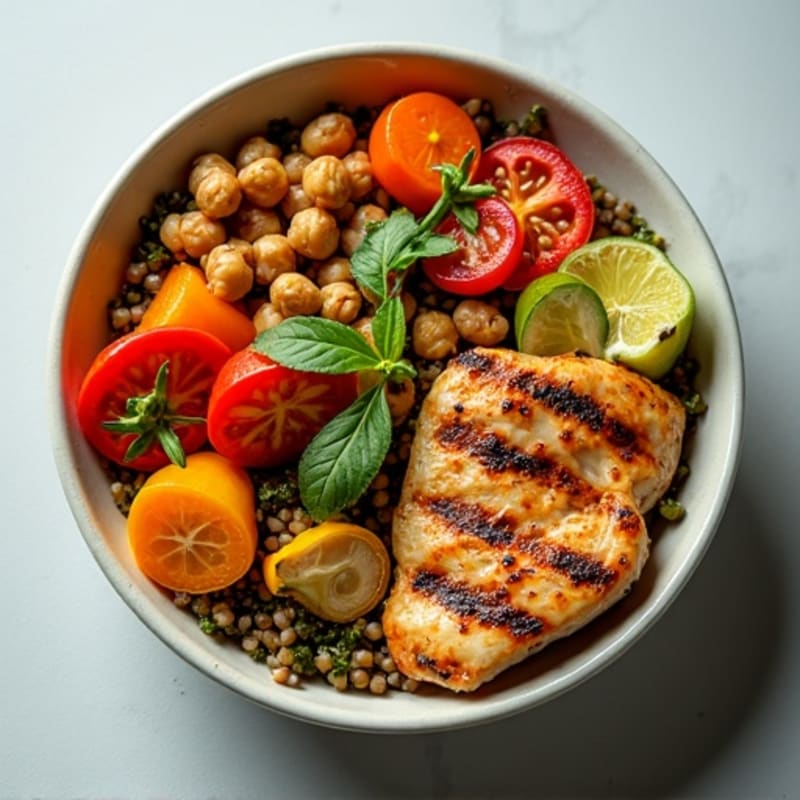 High-Protein Lentil and Roasted Vegetable Power Bowl