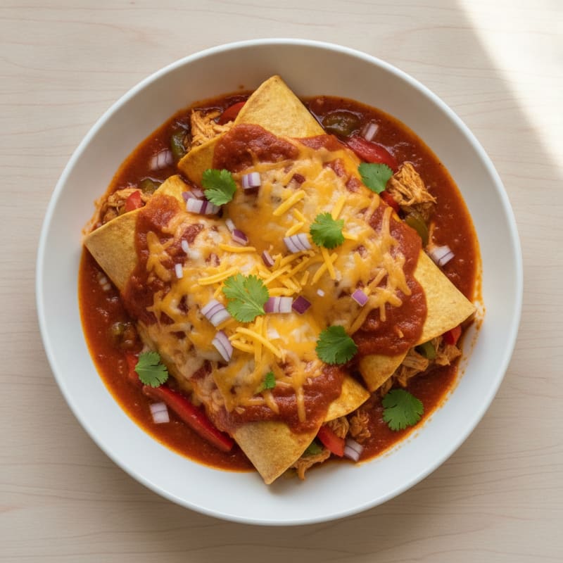 Chicken Enchiladas with Red Chili Sauce