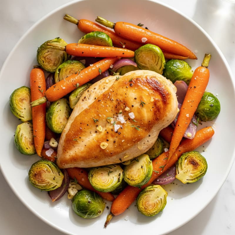 Pan-Seared Chicken with Roasted Vegetables