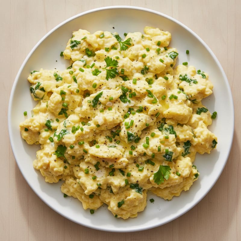 Fluffy Scrambled Eggs with Herbs