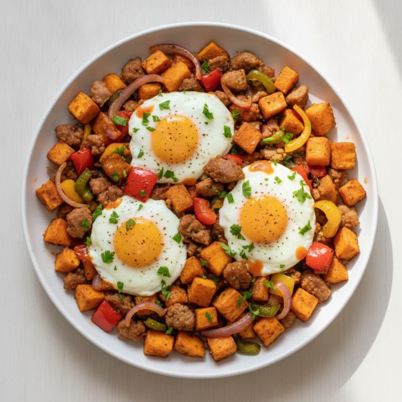 Sheet Pan Sausage and Pepper Hash
