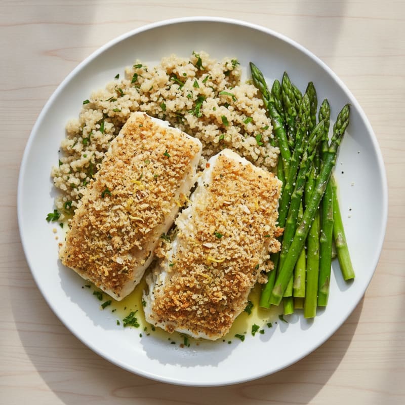 Baked Haddock with Lemon-Herb Crumb