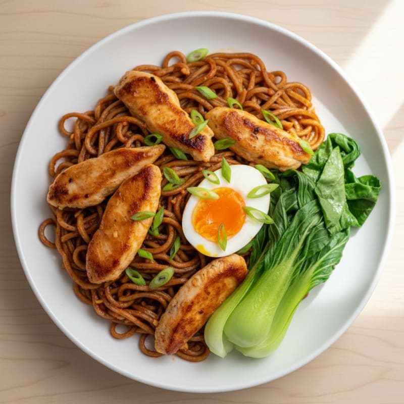 Buldak Chicken Ramen with Soft-Boiled Egg
