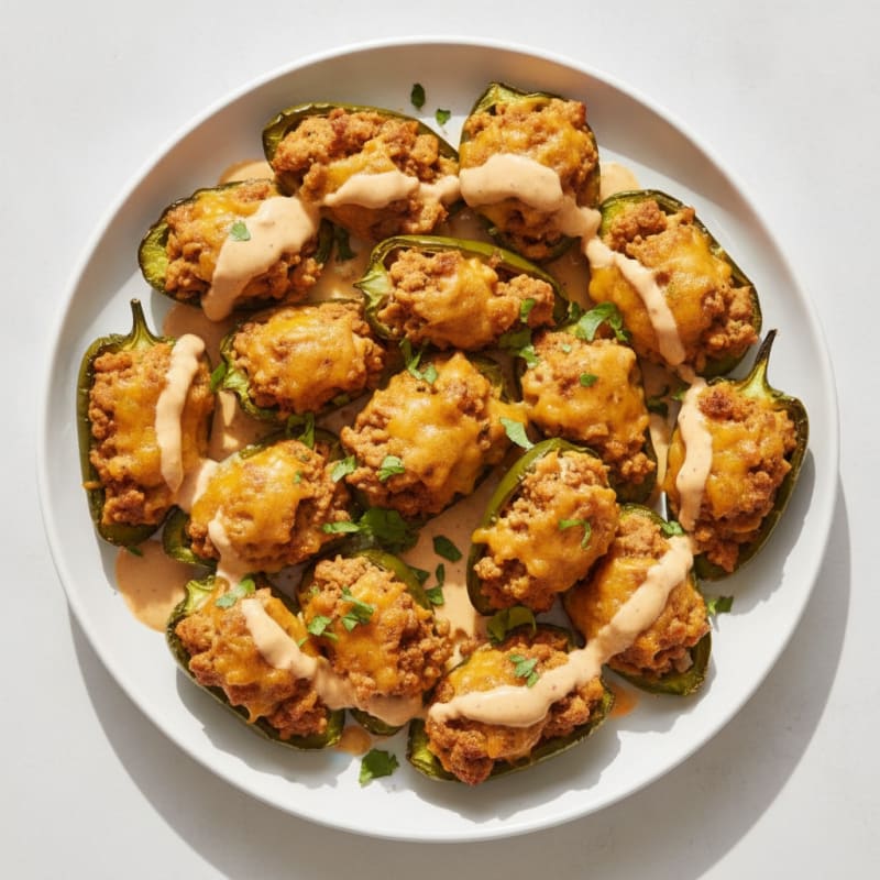 Baked Jalapeño Poppers with Chipotle Ranch