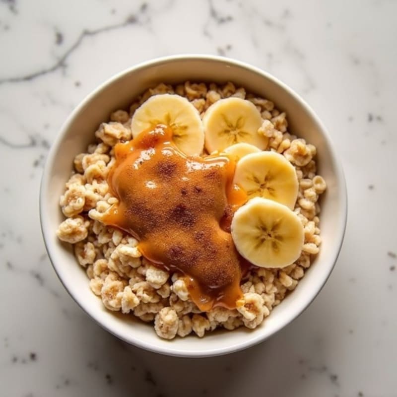 Cinnamon-Spiced Caramelized Banana Oatmeal Bowl