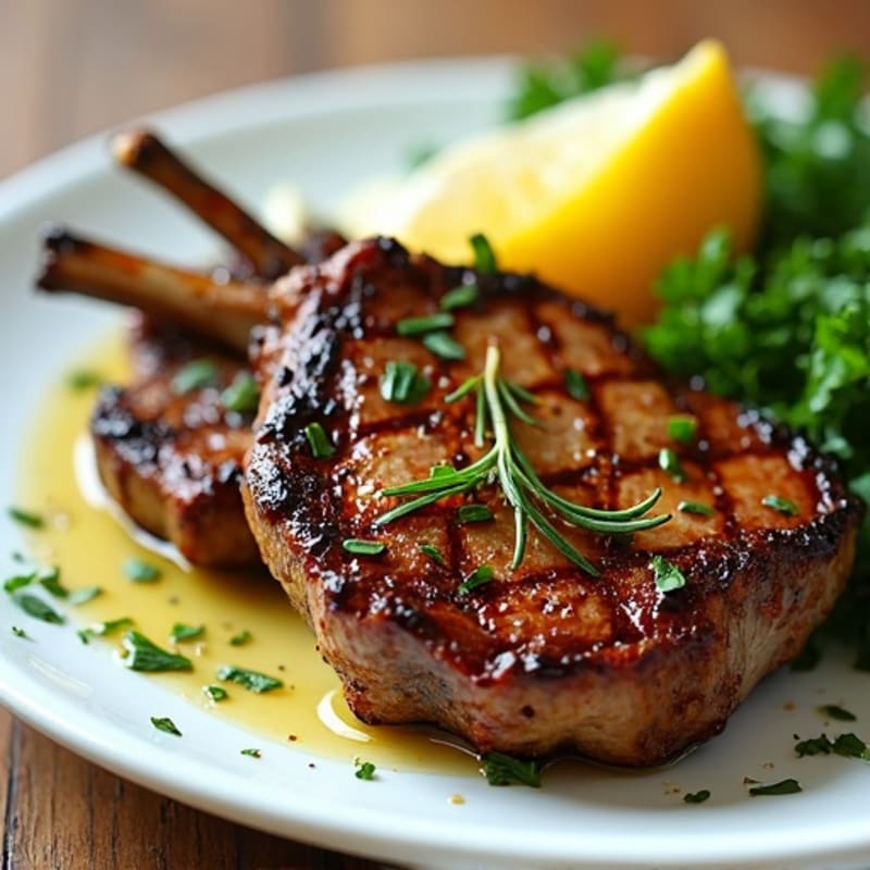 Rosemary-Garlic Grilled Lamb Chops with Fresh Herbs