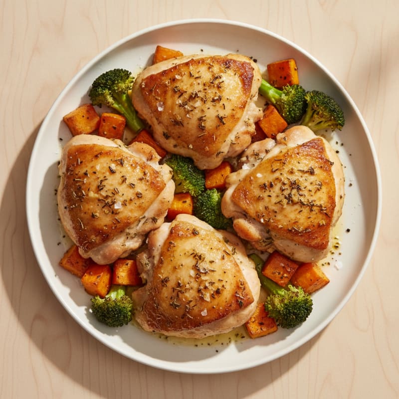 Garlic Herb Roasted Chicken Thighs
