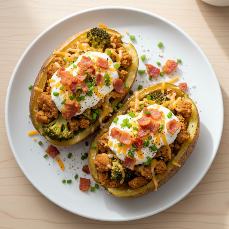 Creamy Loaded Baked Potatoes with Crispy Bacon