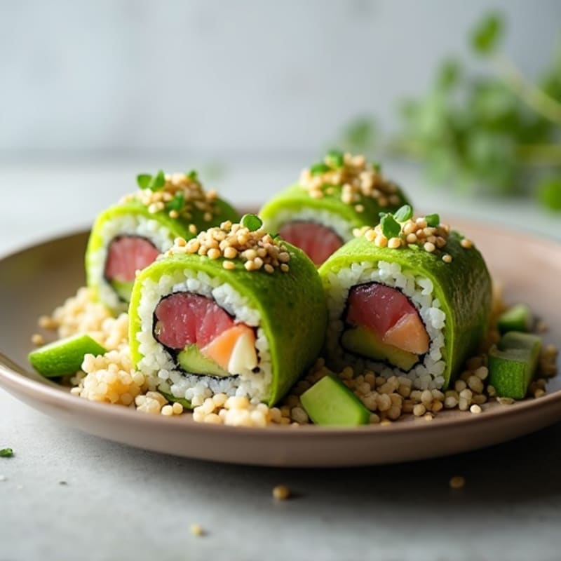 Fresh Tuna Avocado Roll with Cucumber Crunch