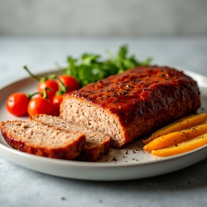 Smoky BBQ Glazed Turkey-Bacon Meatloaf
