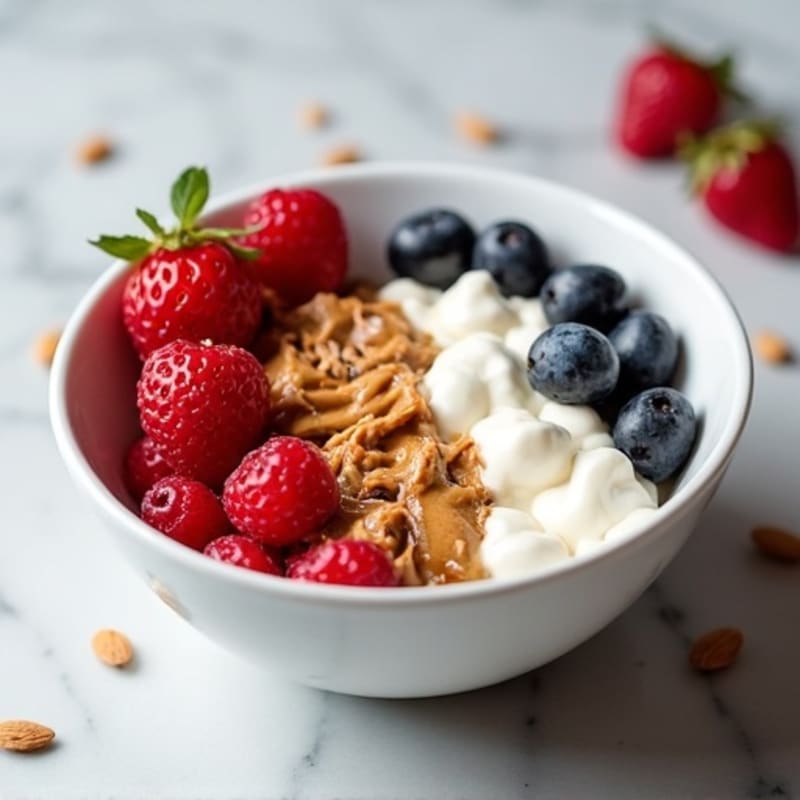 Greek Yogurt Protein Bowl with Almond Butter and Berries