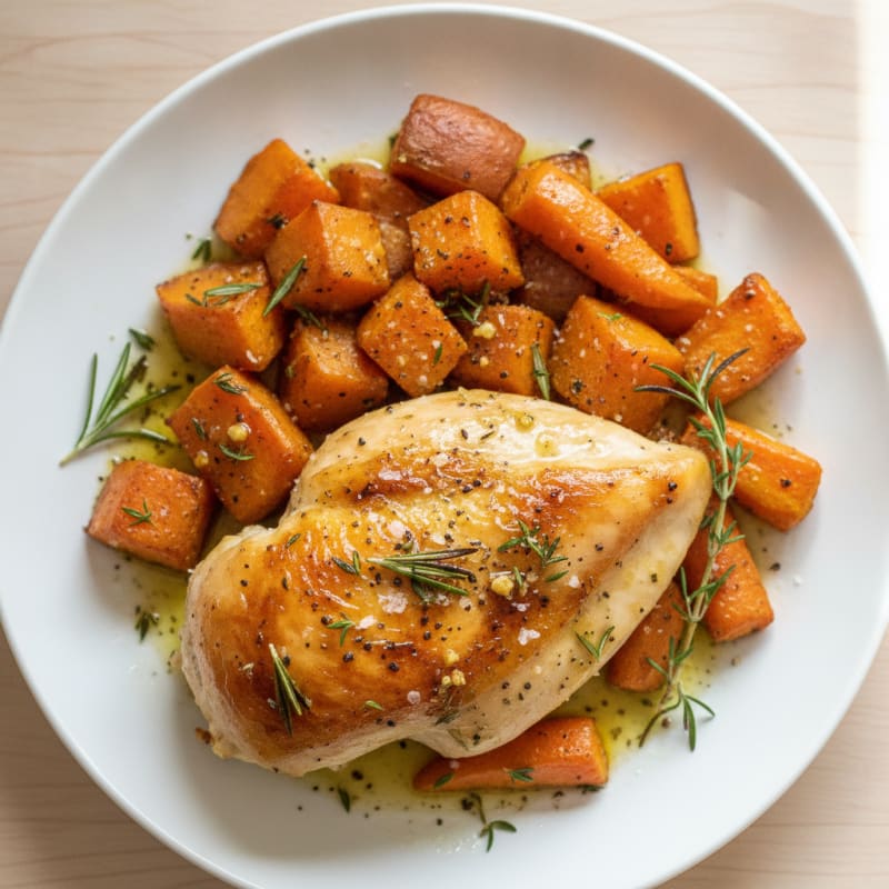 Garlic Herb Roasted Chicken with Root Vegetables
