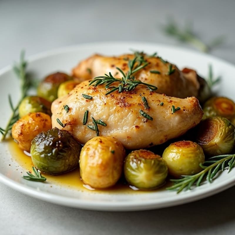Herb-Roasted Chicken with Crispy Brussels Sprouts