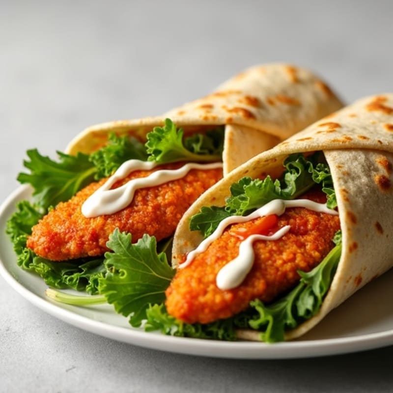 Crispy Buffalo Chicken Wraps with Fresh Greens