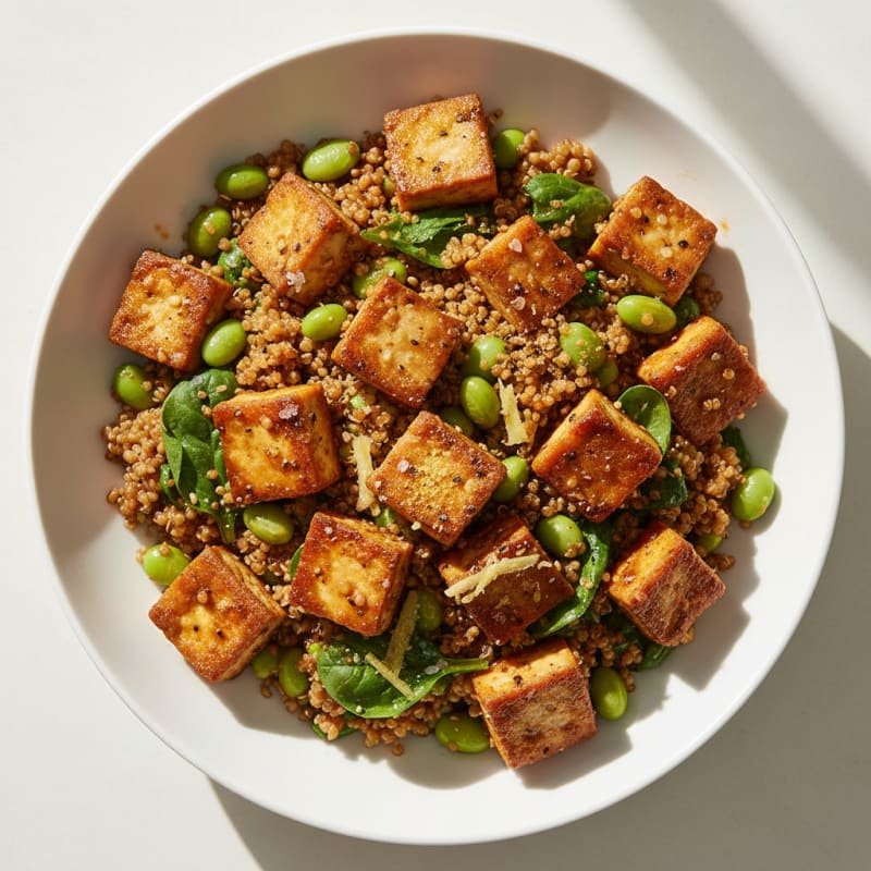 Tofu Quinoa Bowl with Edamame
