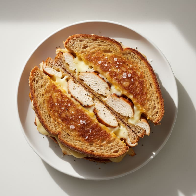 Golden Crispy Triple-Decker Grilled Cheese