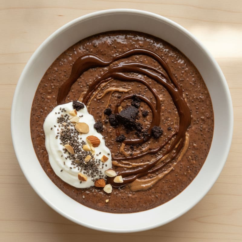 Silky Chocolate Protein Pudding with Chia Seeds