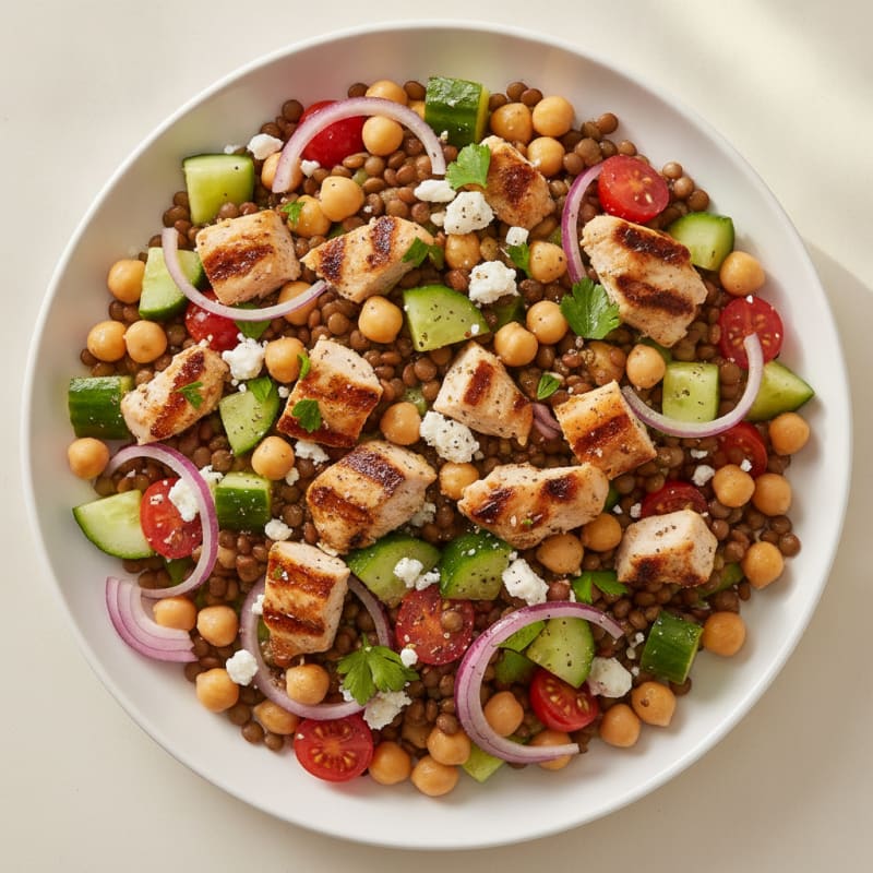 Mediterranean Lentil and Chickpea Salad