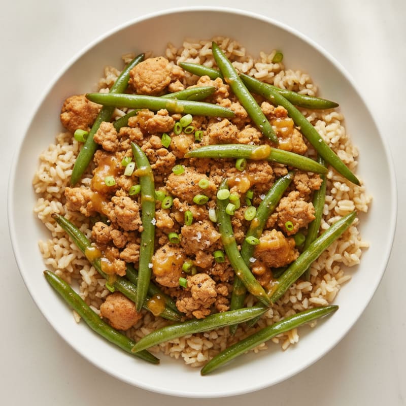 Garlic Green Bean Rice Bowl
