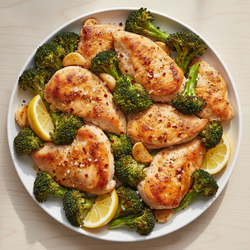 Garlic-Roasted Chicken and Broccoli with Lemon