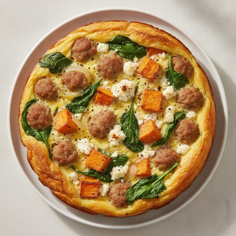 Sausage and Spinach Egg Bake